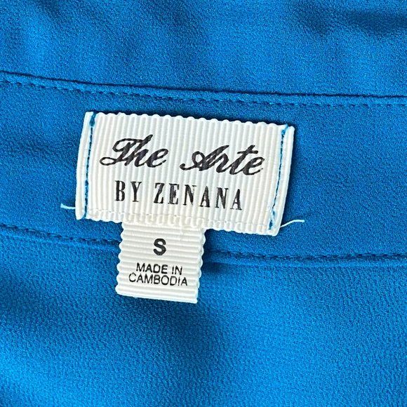 Turquoise Long Sleeves Blouse - Picture 4 of 6